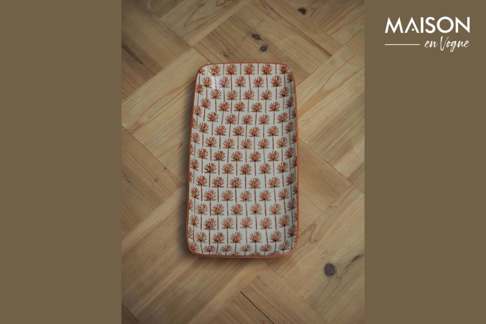 Estos 4 bonitos platos pequeños de 30 cm de largo están hechos de cerámica blanca decorada