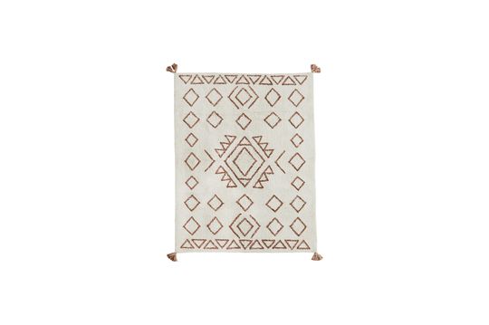 Alfombra de algodón blanco Losange Clipped