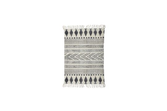 Alfombra estampada en tejido gris-negro Block Clipped