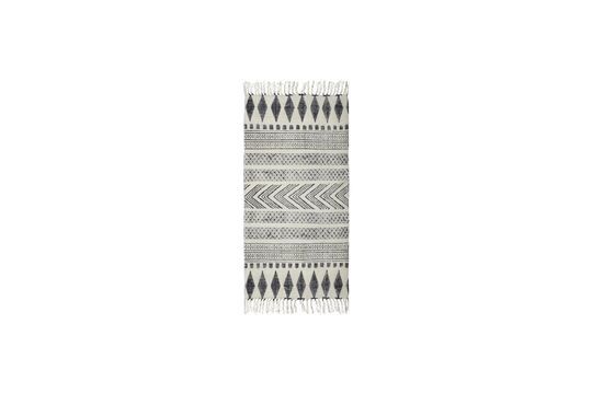 Alfombra grande de tejido gris-negro Block Clipped