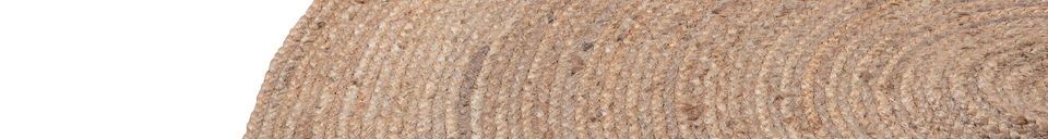 Descriptivo Materiales  Alfombra redonda de tela de yute beige Ross