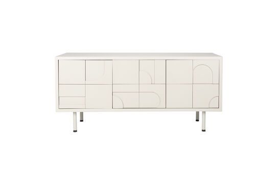 Aparador bajo de madera blanco roto Funk Clipped
