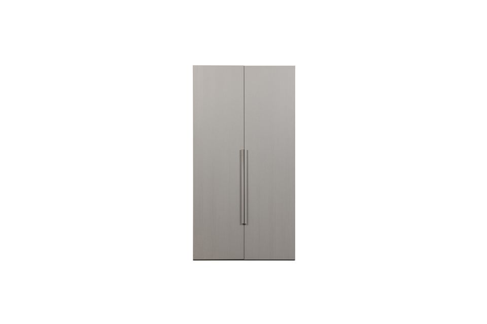 Armario de 2 puertas en chapa de nogal gris Rens Woood - 210cm