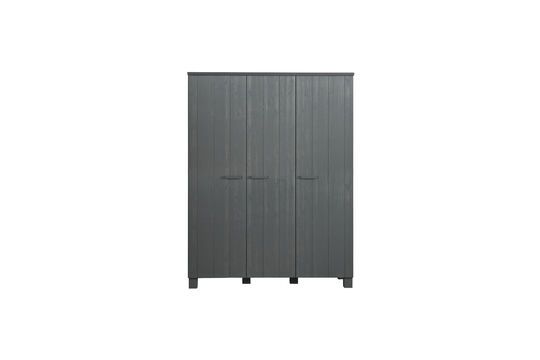 Armario de madera de 3 puertas en gris oscuro Dennis Clipped