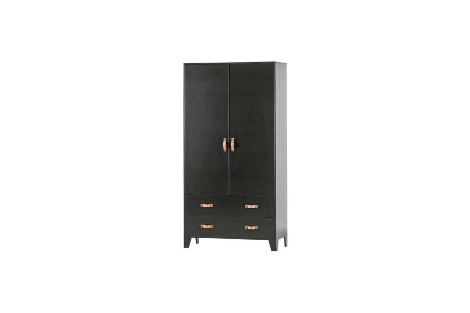 El armario de madera negro Dian es un armario contemporáneo, básico y algo rústico
