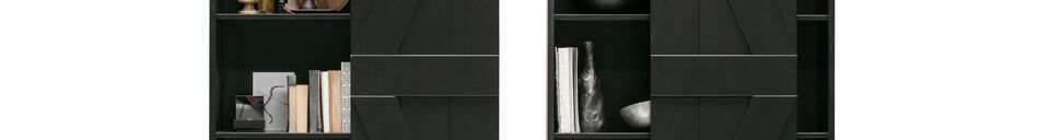 Descriptivo Materiales  Armario Harris con puertas correderas de madera negra