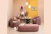 Miniatura Asiento de tela rosa Marsala 4