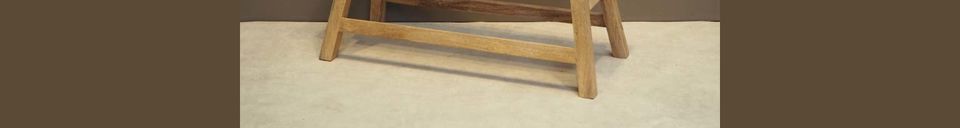 Descriptivo Materiales  Banco Chersey para dos personas en madera natural
