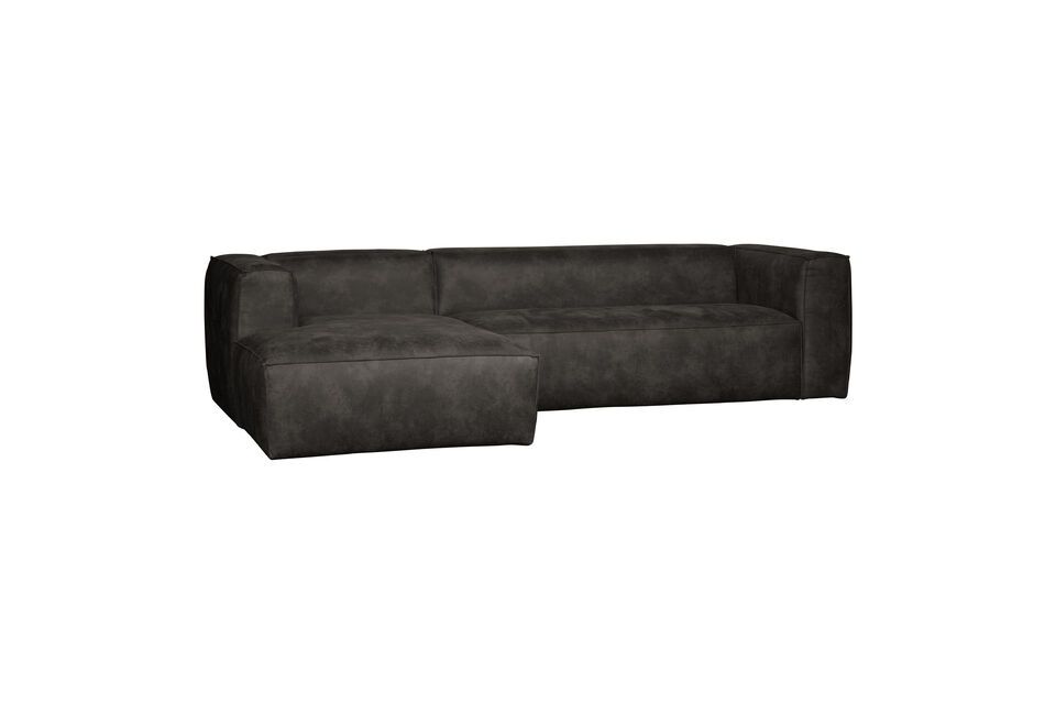 Este sofá esquinero de piel reciclada es el mueble perfecto para añadir un toque de estilo a su