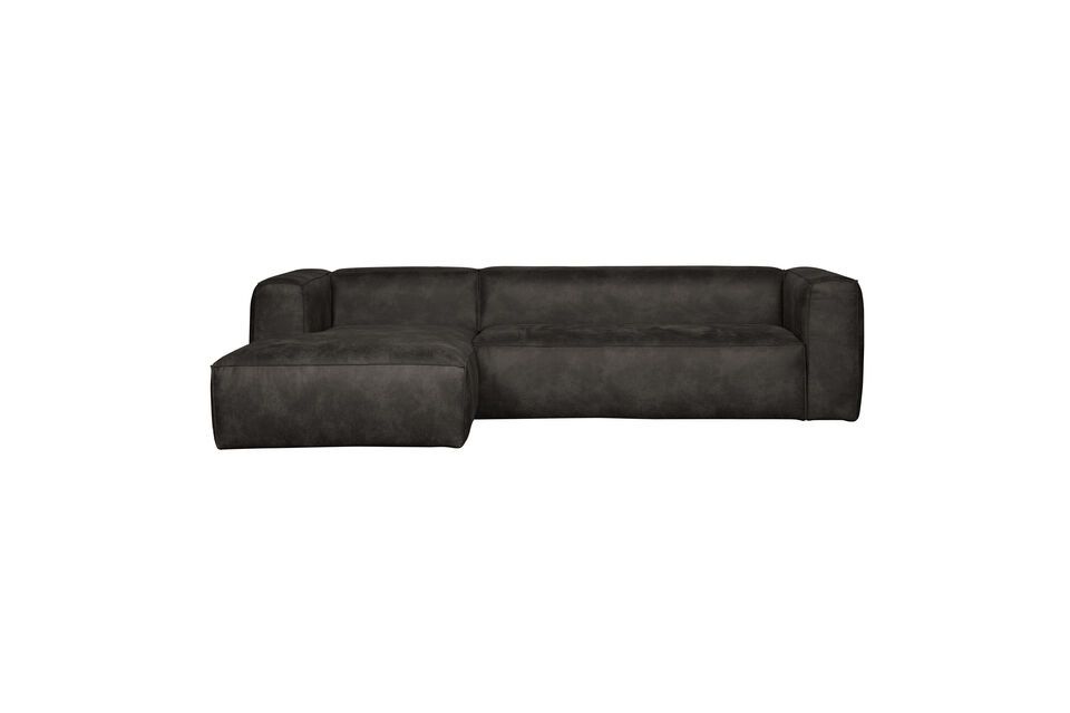 Bean sofá esquinero izquierdo de tela negra Woood