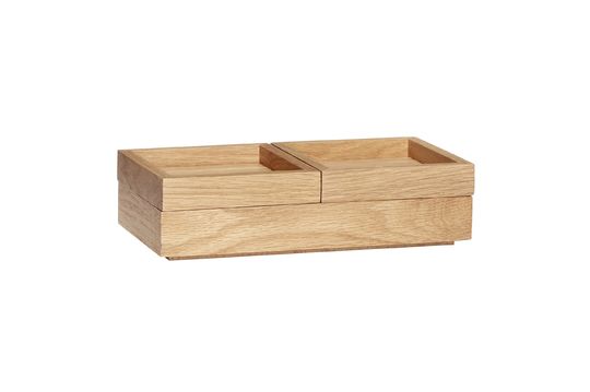 Caja de almacenamiento de madera beige Grapa