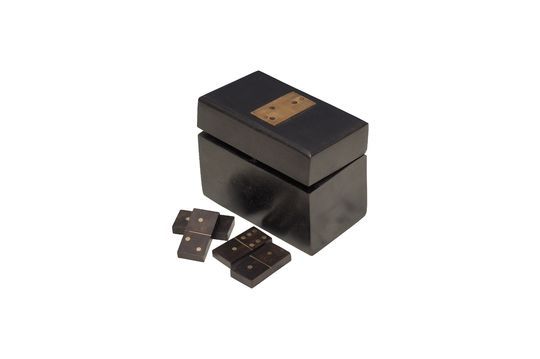 Caja de dominó de madera con detalles de latón Bouhey Clipped