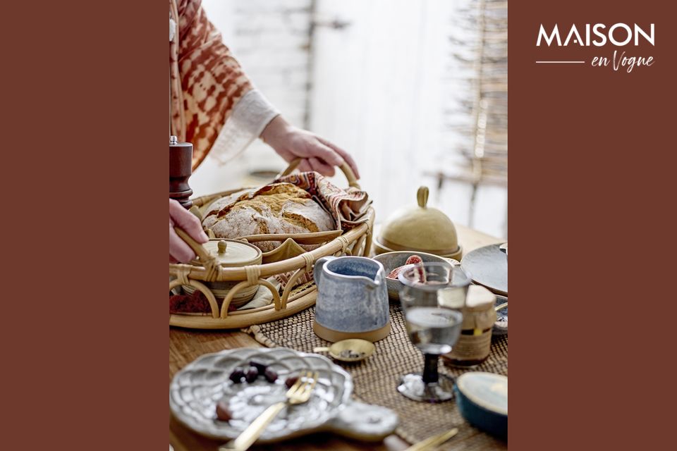 Decora tu mesa con el camino de mesa Im en mezcla de algodón y yute
