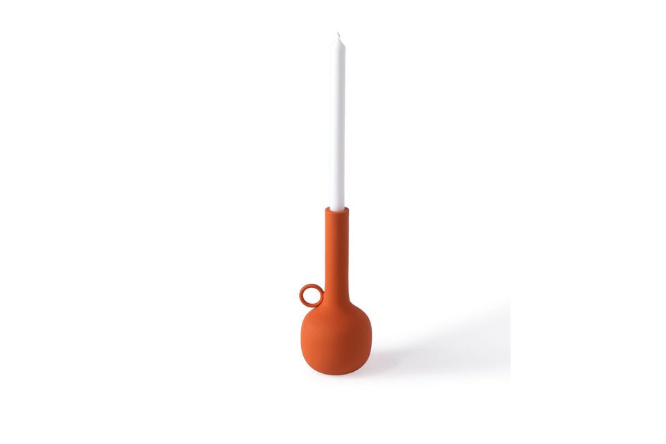 Candelabro Spartan naranja, aluminio, elegante y robusto