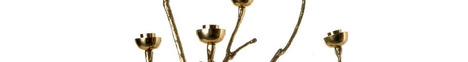 Descriptivo Materiales  Candelabro de latón dorado Twiggy