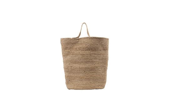 Cesta grande de cáñamo beige Mira Clipped