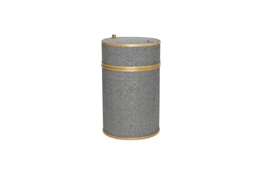 Cesto de la ropa sucia de bambú y algodón beige Ease