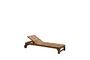 Miniatura Chaise longue de teca beige Tirama Clipped