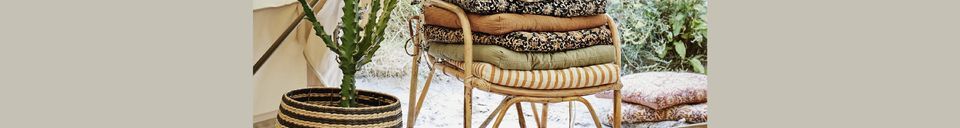 Descriptivo Materiales  Cojín de silla de algodón verde y gris Faza