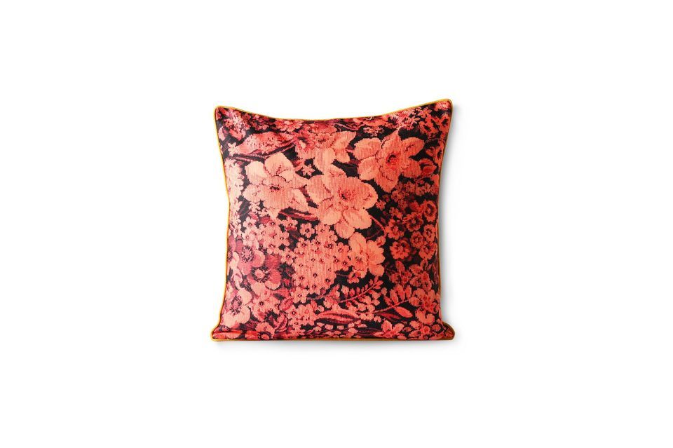 Cojín Jort con estampado floral en color coral y negro HK Living