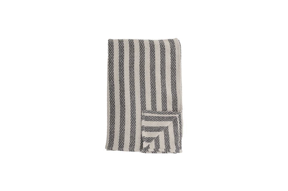 Colcha de algodón reciclado Kari negro Bloomingville