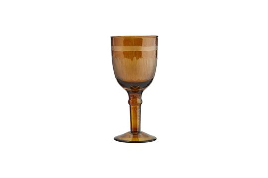 Copa de vino de vidrio martillado naranja Marto Clipped