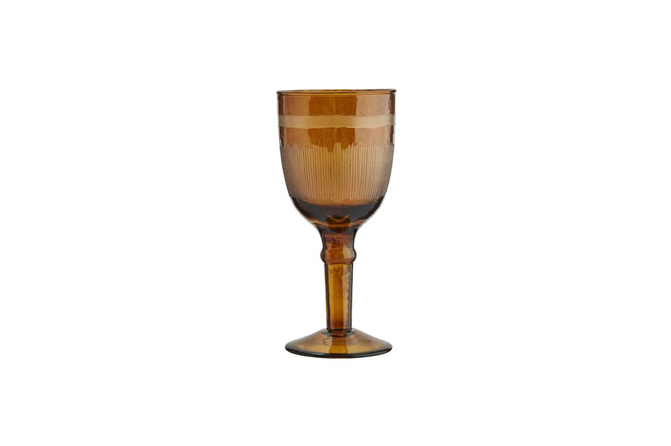 Copa de vino de vidrio martillado naranja Marto Madam Stoltz