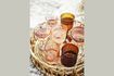 Miniatura Copa de vino de vidrio martillado naranja Marto 2