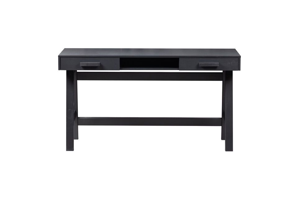 El escritorio de madera negro Benson es una pieza única que le hará pasar el tiempo en un ambiente