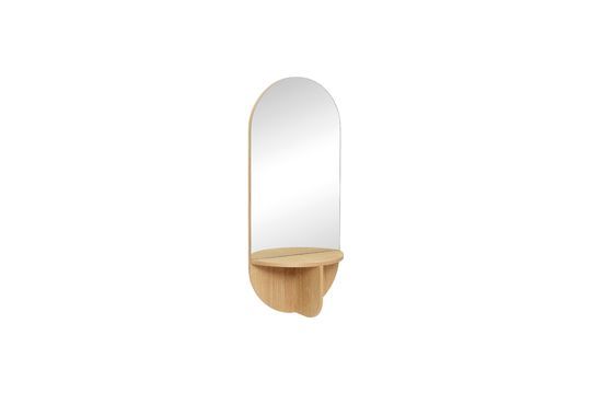 Espejo con estante de madera beige Nomade