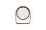 Miniatura Espejo de bambú marrón con 5 ganchos Haven Clipped