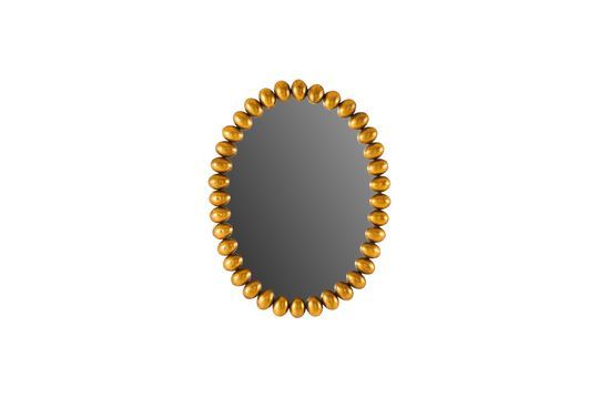 Espejo ovalado de metal dorado Beni Clipped