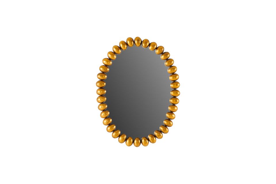 Espejo ovalado de metal dorado Beni Athezza