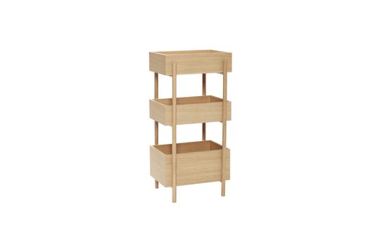 Estantería de madera de 3 compartimentos, beige Stack Clipped