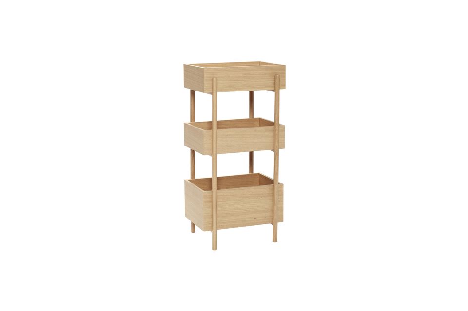 Estantería de madera de 3 compartimentos, beige Stack Hübsch