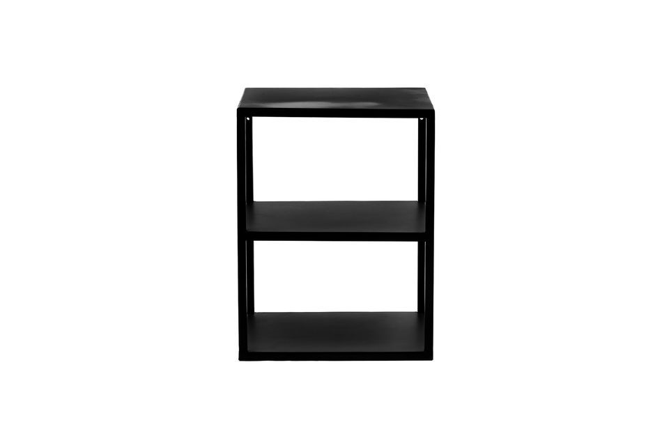 Gabinete de metal negro con 3 niveles
