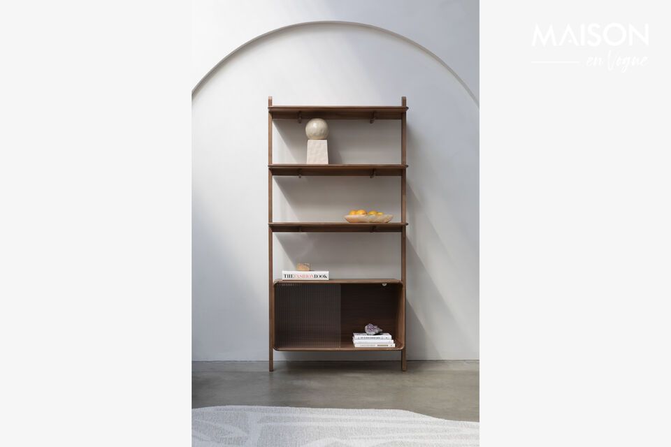 Estantería y librería de madera maciza de fresno marrón Rise Zuiver