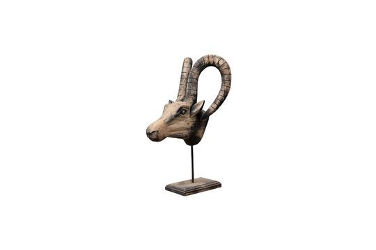 Figura de carnero de madera gris Negro