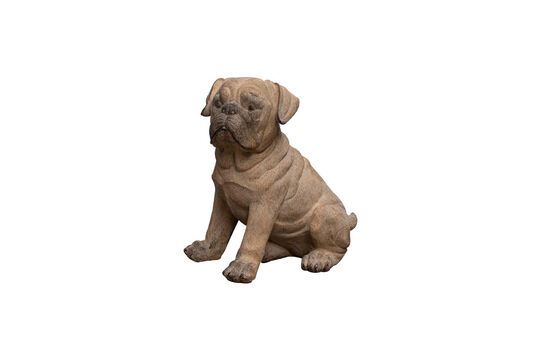 Figura perro resina marrón Pug