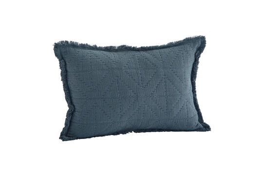 Funda de cojín de algodón azul acolchado