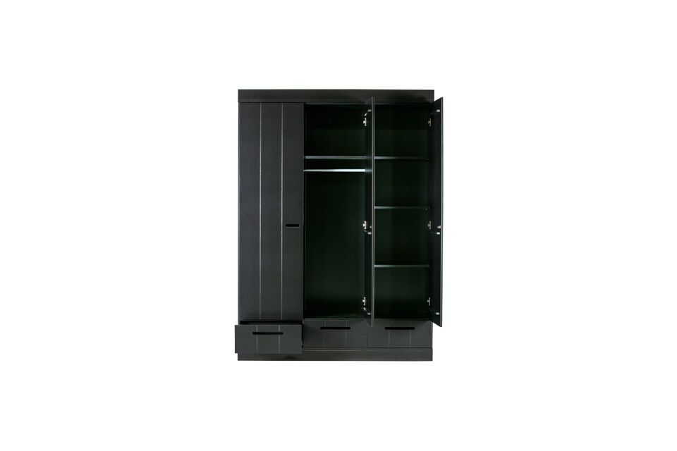 Gran armario de madera Connect negro Woood - 195cm