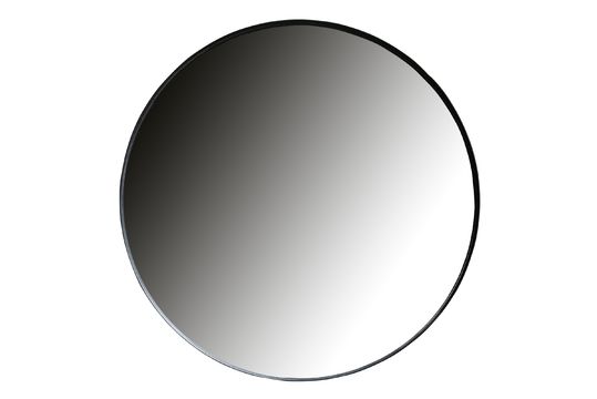 Gran espejo redondo de metal negro Doutzen Clipped