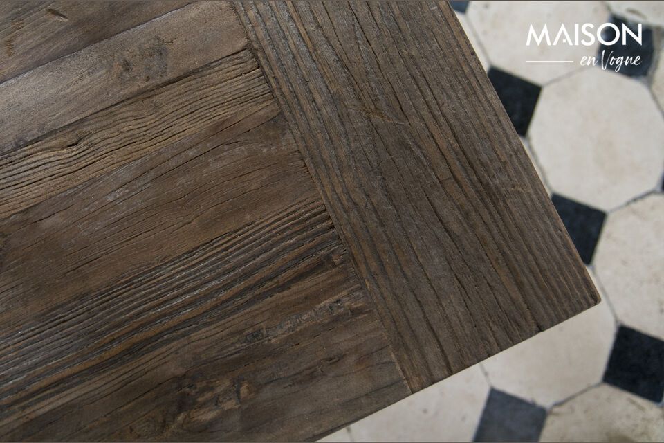 Mesa de comedor industrial vintage con extensiones