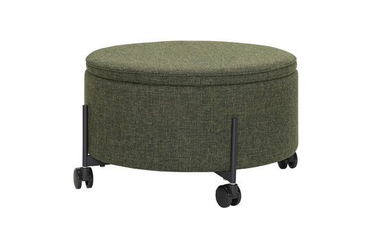 Gran puf de tela verde Contener