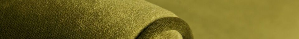 Descriptivo Materiales  Gran sofá de terciopelo verde Rocco