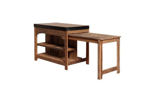 Isla de cocina de madera oscura Negro