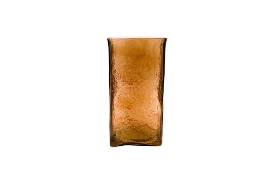 Jarrón cuadrado de cristal ámbar