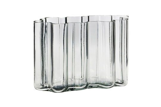Jarrón de cristal transparente ámbar