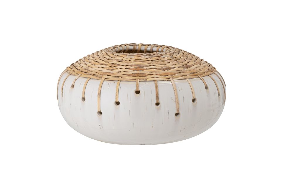 Jarrón decorativo de cerámica blanca Kang Bloomingville