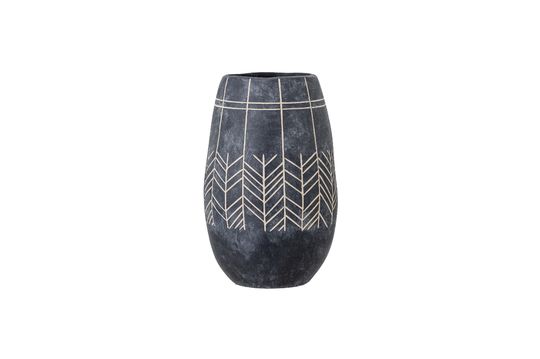 Jarrón decorativo de cerámica negra Mahi Clipped